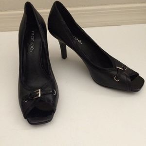 Maripe Black Open Toe Heels Women's 6.5M